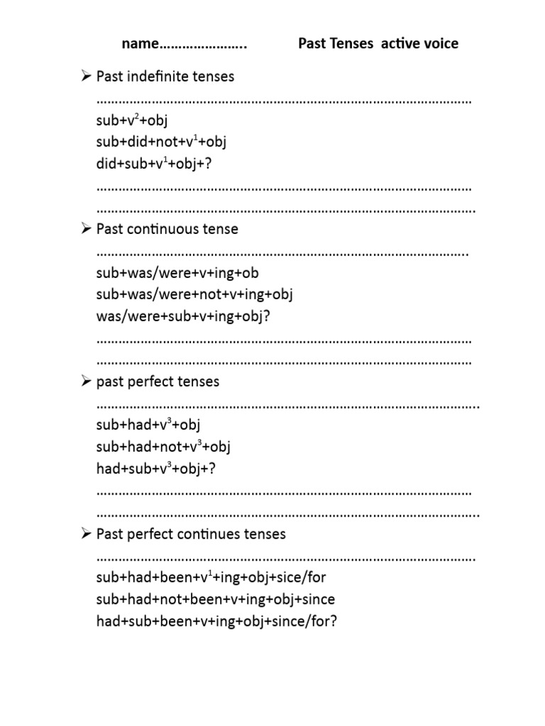 Past Indefinite Tenses | PDF | Foreign Language Studies | Computers