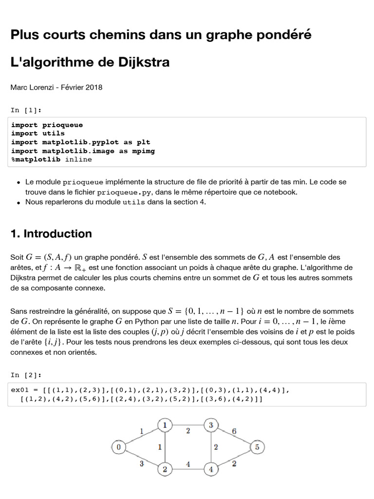 Algorithme de Dijkstra en Python | PDF | Théorie des graphes ...