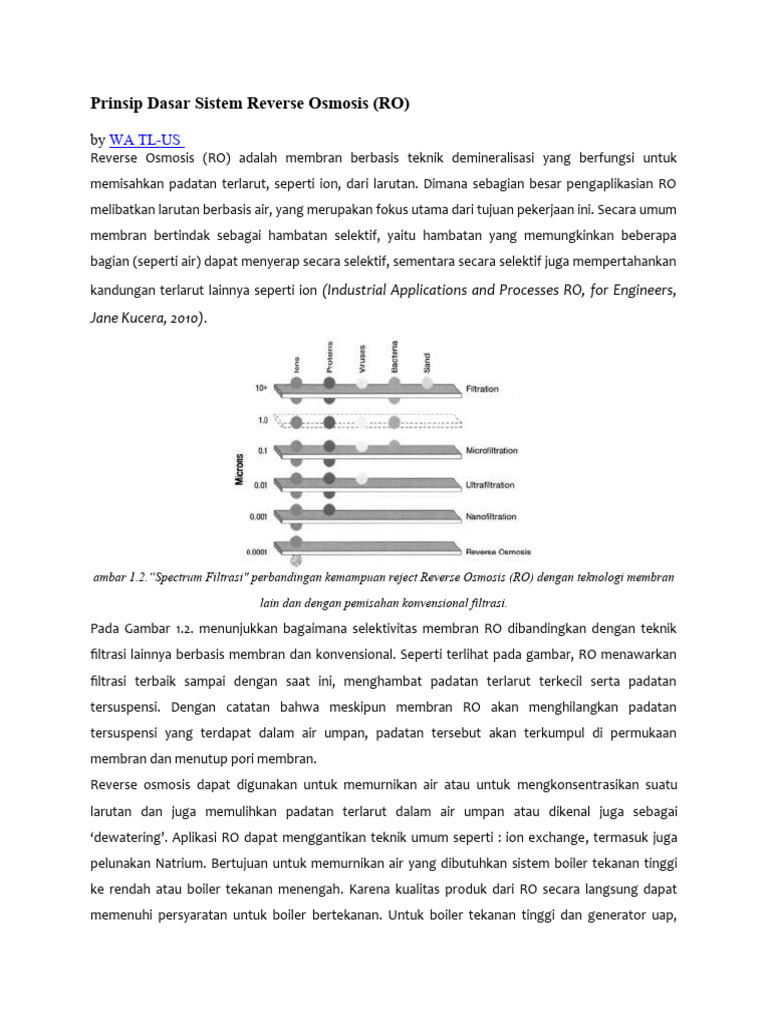 Prinsip Dasar Sistem Reverse Osmosis | PDF