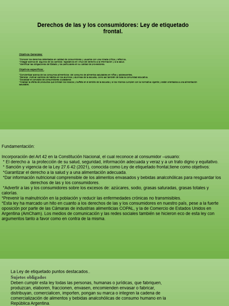 Derechos del Consumidor y Etiquetado Frontal | PDF | Los consumidores ...