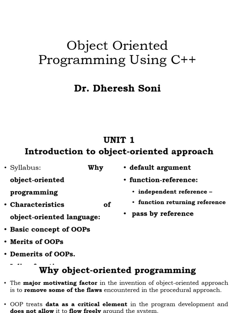 Unit 1 | PDF | Object Oriented Programming | Class (Computer Programming)