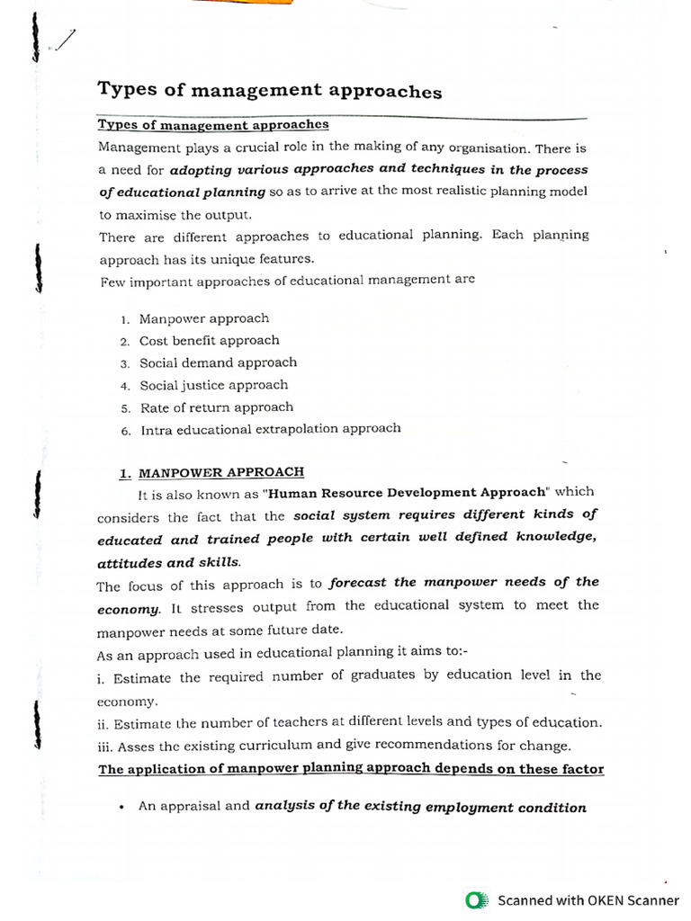Types of Management Approaches | PDF