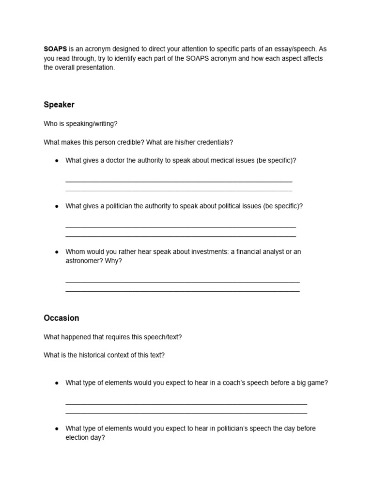 Understanding the SOAPS Framework | PDF | Career & Growth | Foreign ...