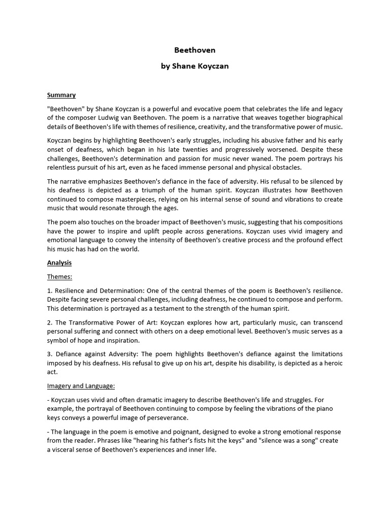 beethoven 5 program notes