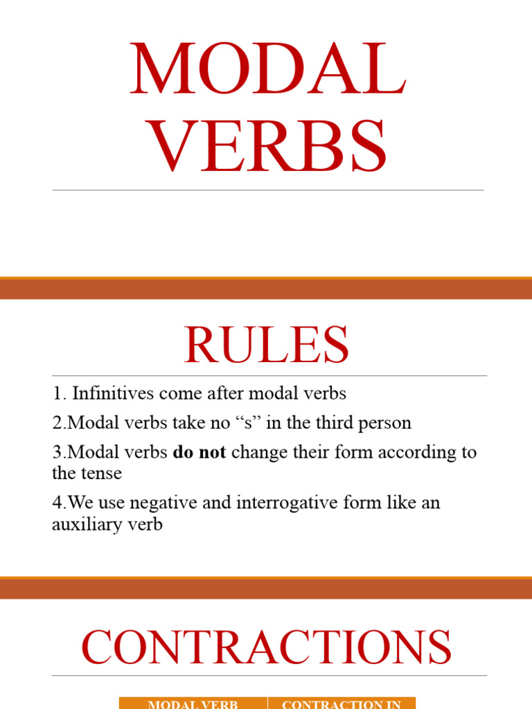 Understanding Modal Verbs and Their Rules | PDF | Language Arts ...