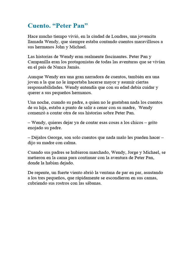 Aventuras de Peter Pan y Wendy | PDF | Peter Pan | Neverland
