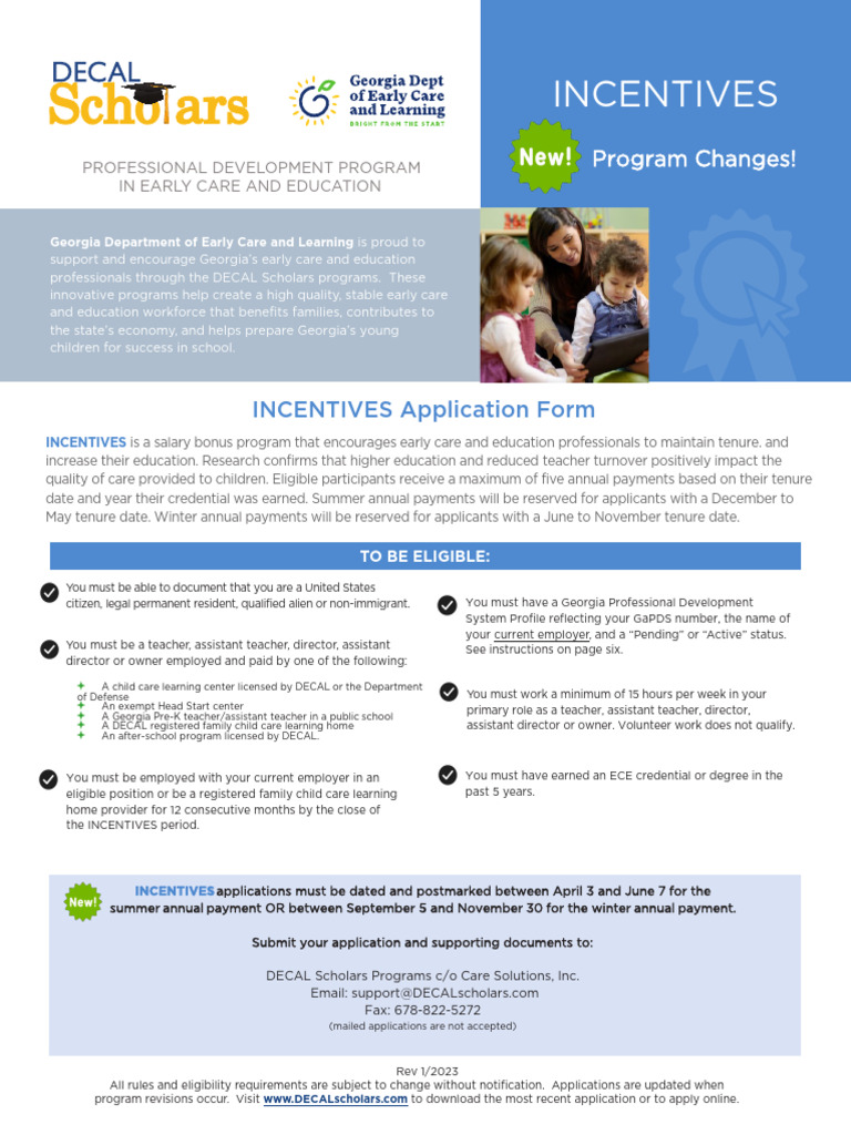 DECAL Scholars Incentives Application Guide | PDF | Irs Tax Forms ...