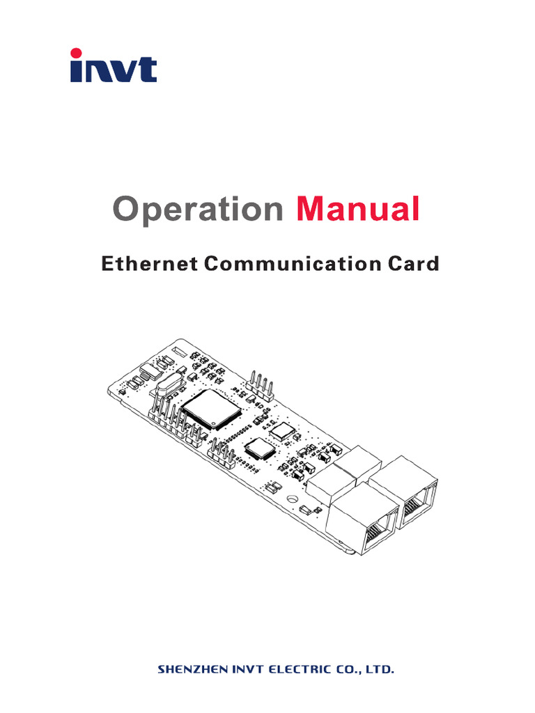 Ethernet Communication Card Manual | PDF | Computer Engineering | Computing