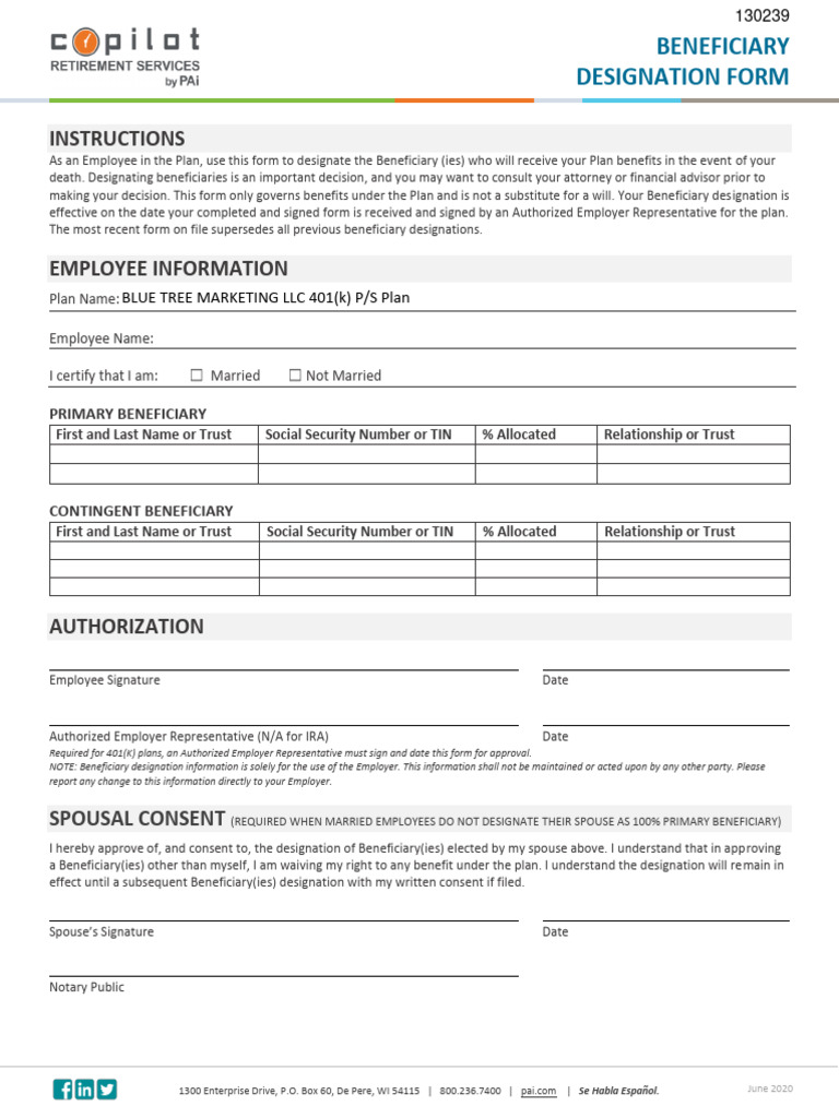 Forms Beneficiary Designation | PDF | Social Security (United States ...