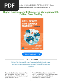 (PDF Download) Digital Business and E-Commerce Management 7th Edition Dave Chaffey Fulll Chapter