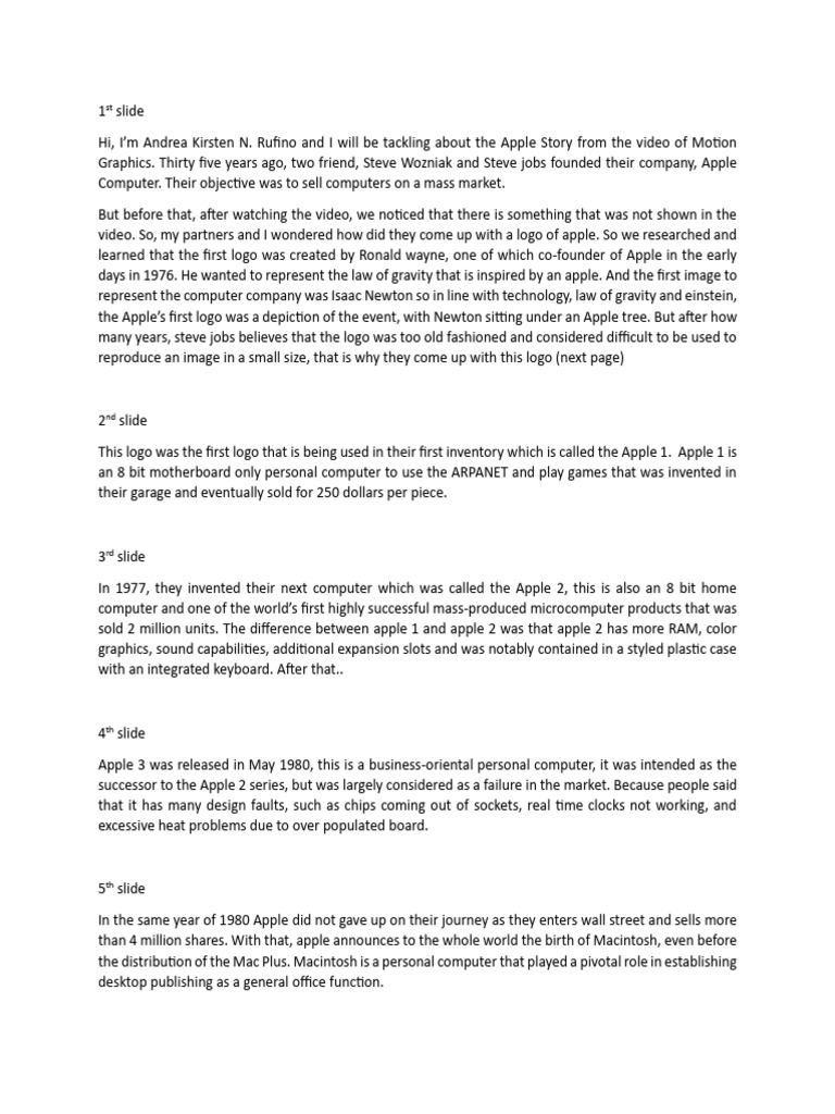 Script of Apple Logo Story | PDF | Apple Inc. | Steve Jobs