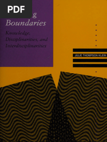 Crossing Boundaries Knowledge, Disciplinarities, and Interdisciplinarities (Julie Thompson Klein)