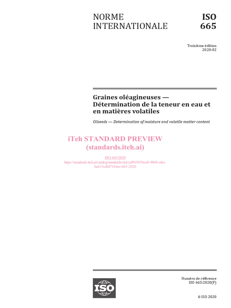 Iso 665 2020 | PDF | Organisation internationale de normalisation ...