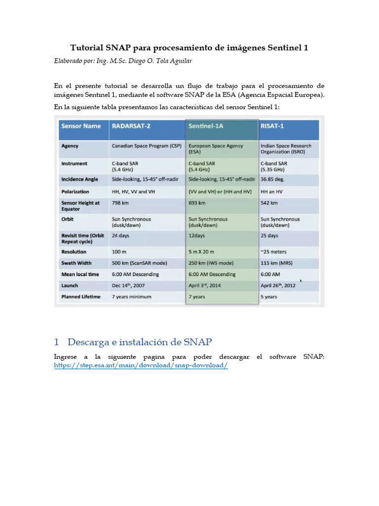Tutorial SNAP para Procesamiento de Imágenes Sentinel 1 | PDF | Píxel