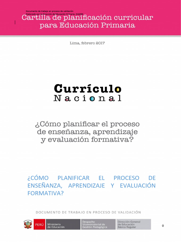 Cartilla Planificacion Curricular | PDF | Evaluación | Plan de estudios