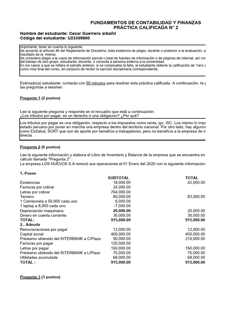 pc2 Fundamentos para La Contabilidad | PDF | Activo fijo | Corporaciones