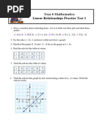 Year 8 Linear Relationships 1 Practice | PDF