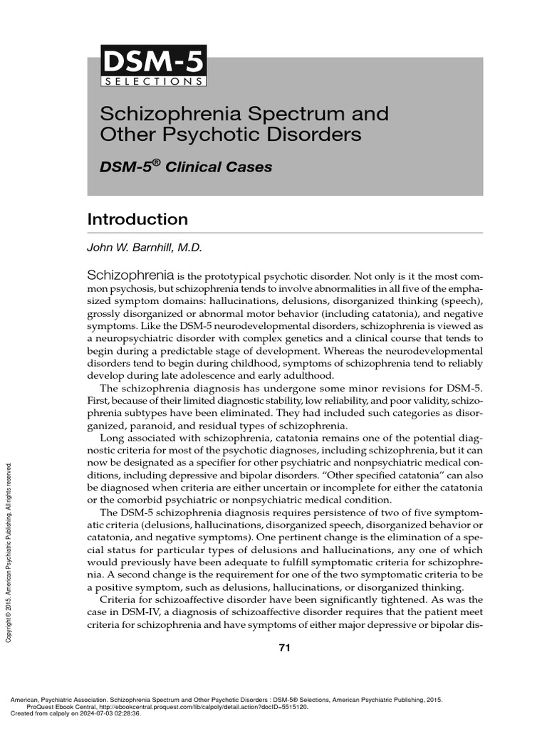 DSM 5 Clinical Cases - Schizophrenia and Other Psychotic Disorders ...