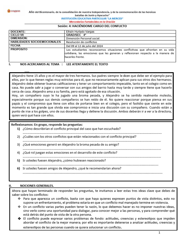 Resolución de Conflictos en Niños | PDF | Las emociones