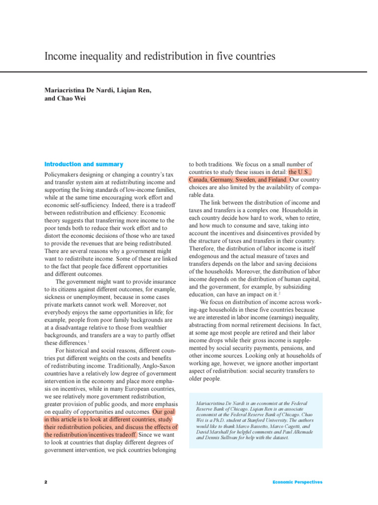 Income Inequality and Redistribution Analysis | PDF | Gini Coefficient ...