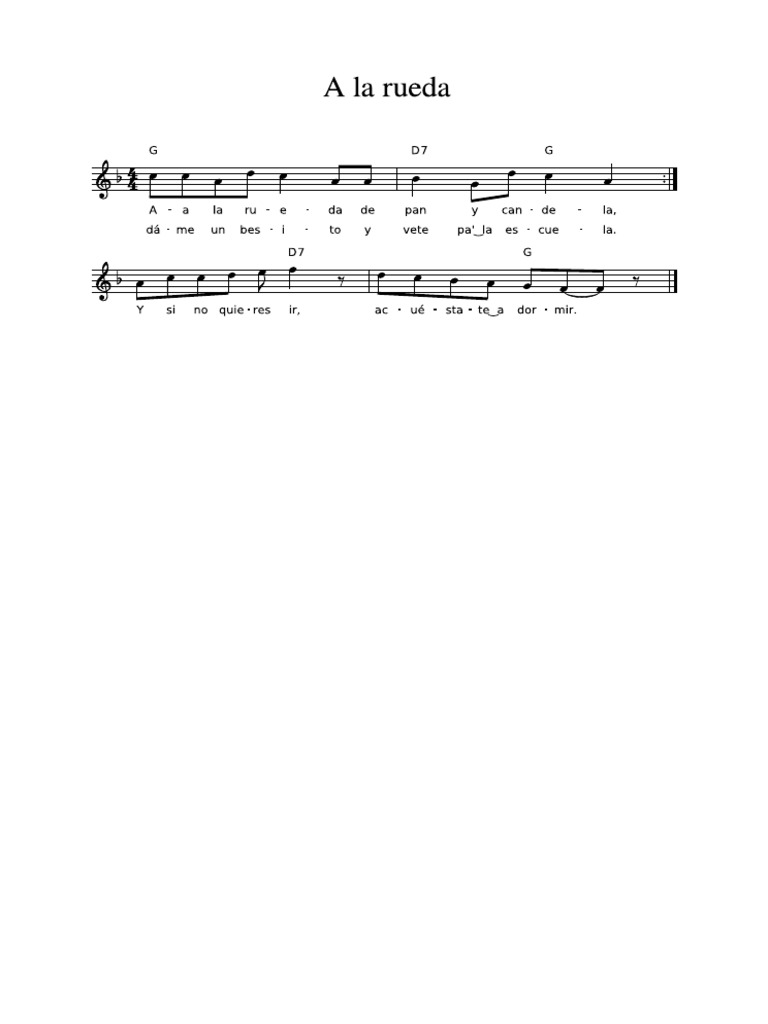 A La Rueda - Canción Infantil Española Tradicional A La Rueda | PDF