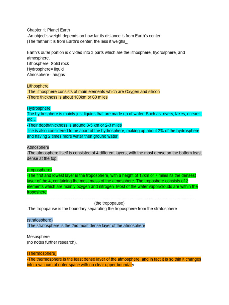 Science Midterms Notes | PDF | Rock (Geology) | Atmosphere Of Earth