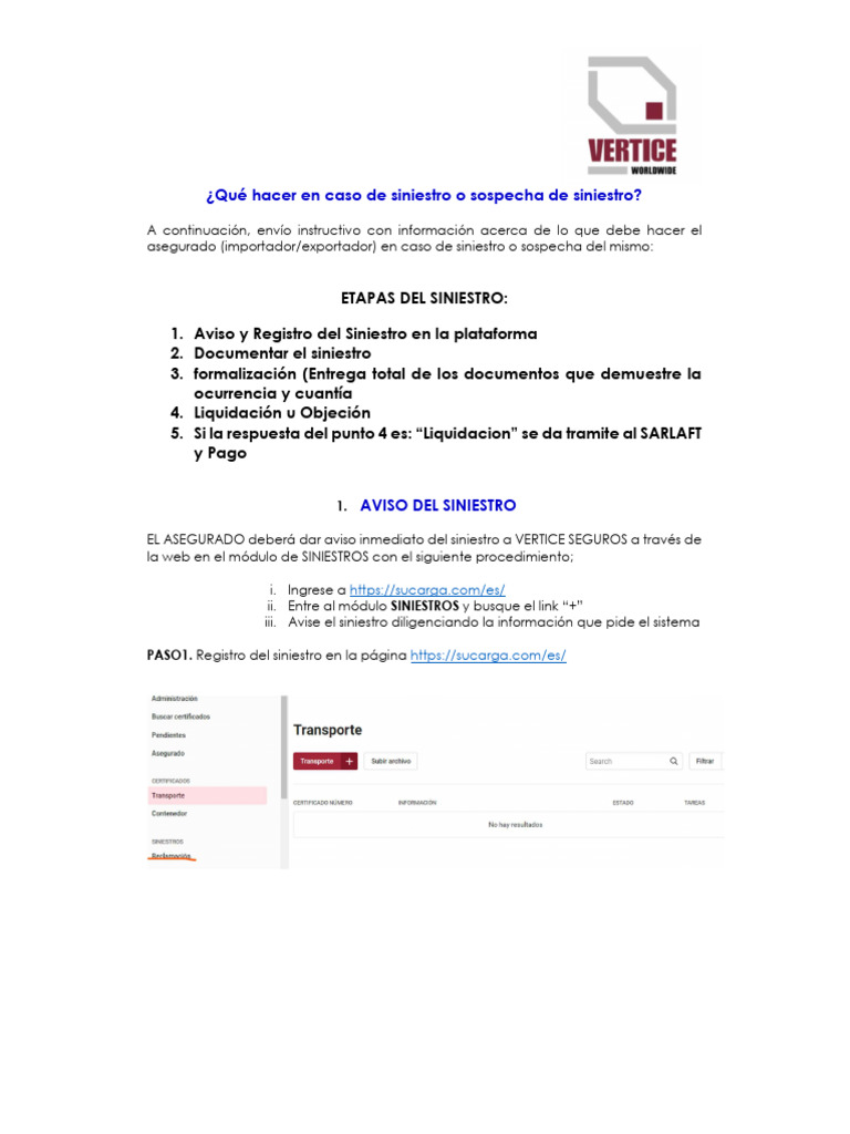 Instructivo para Manejo de Siniestros en COLOMBIA 2023 | PDF | Póliza ...