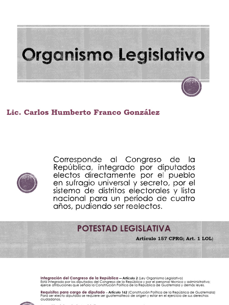 Estructura del Poder Legislativo en Guatemala | PDF | Legislador | Gobierno
