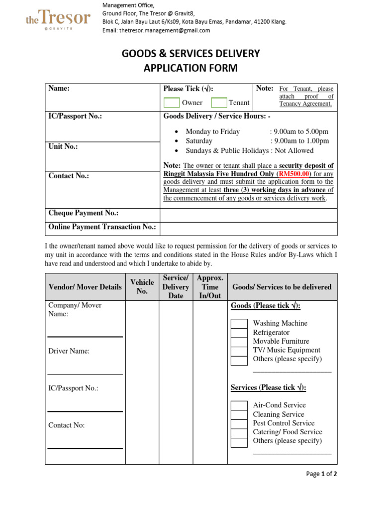 Goods & Services Delivery Application | PDF