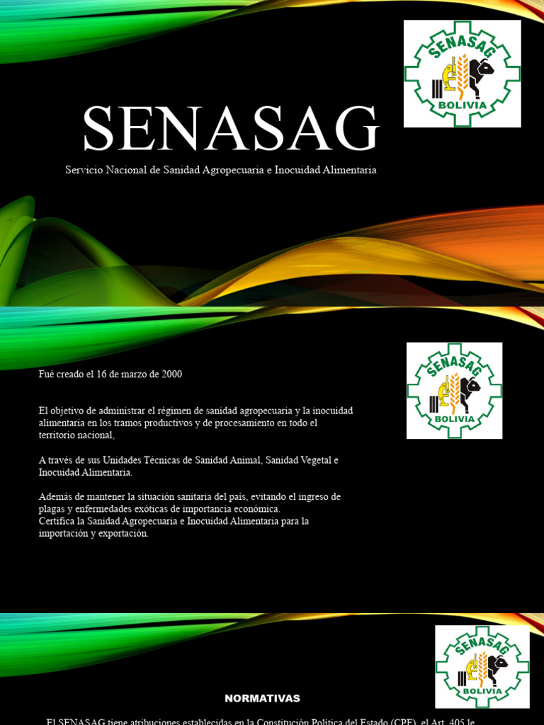 SENASAG: Sanidad Agropecuaria y Alimentaria | PDF | Seguridad ...
