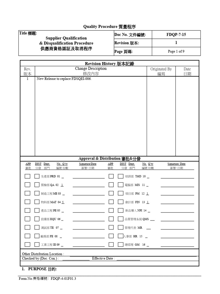 Fdqp 7 15 supplier qualification disqualification procedure 