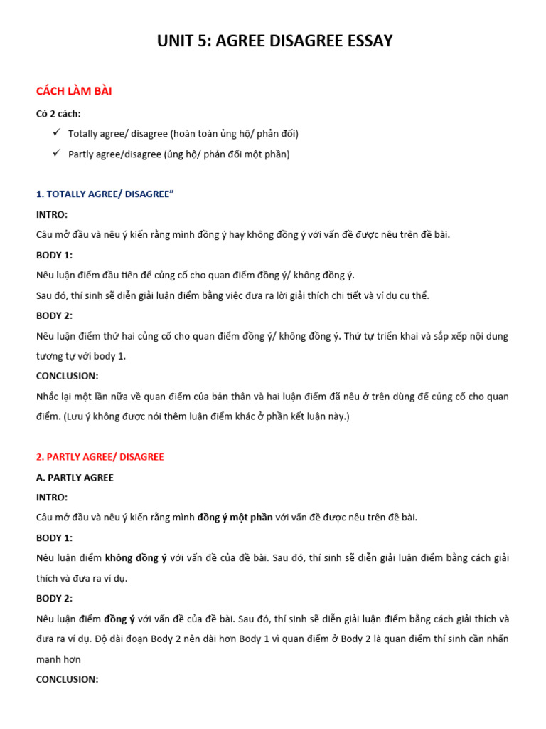 Unit 5 - Agree Disagree Essay | PDF