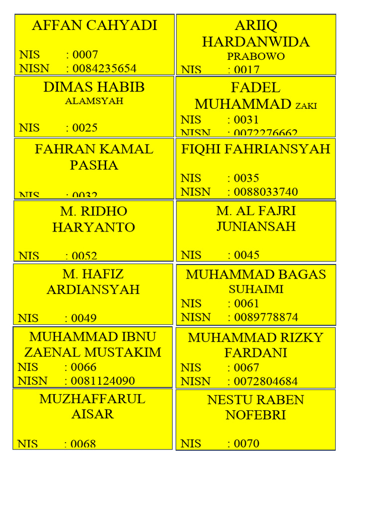 Nama Rapor | PDF