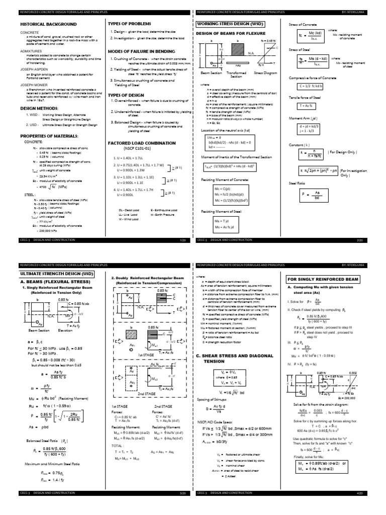 Reinforced CD Notes | PDF | Concrete | Strength Of Materials