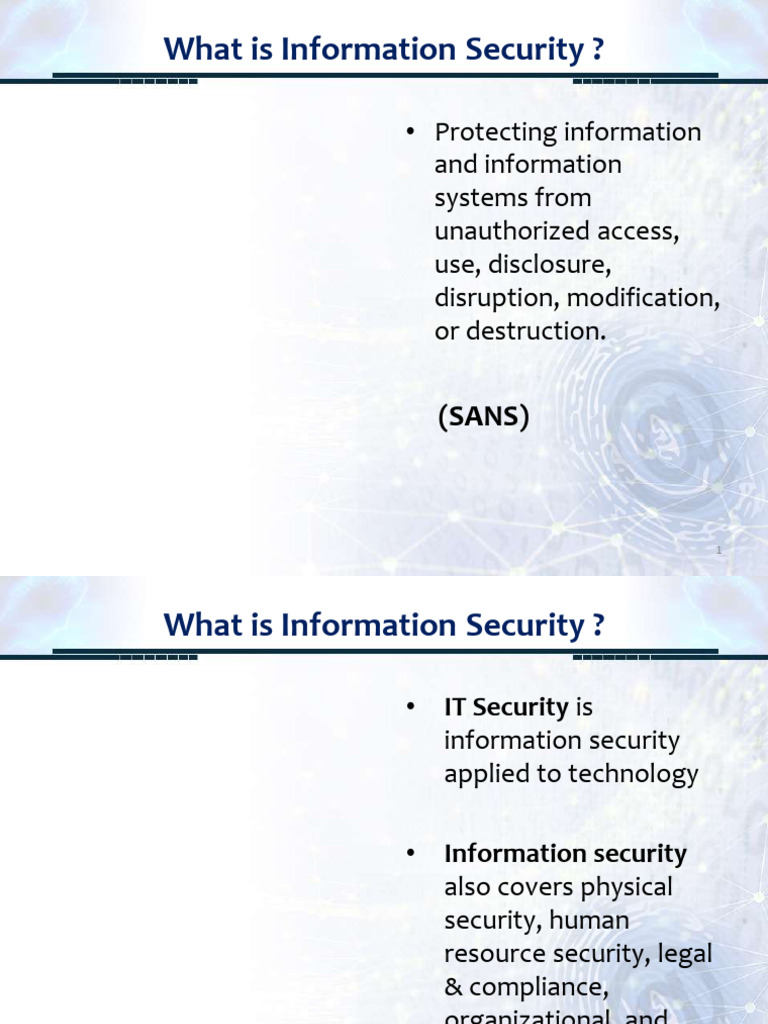 Information Security Transformation Handouts | PDF | Information ...
