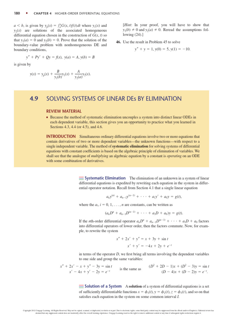 Solution by Elimination | PDF | Equations | Ordinary Differential Equation