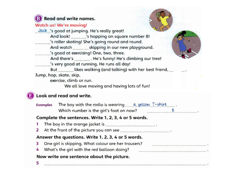 U1 - Actions - Be Good at - Writing Practice - Session 2 | PDF