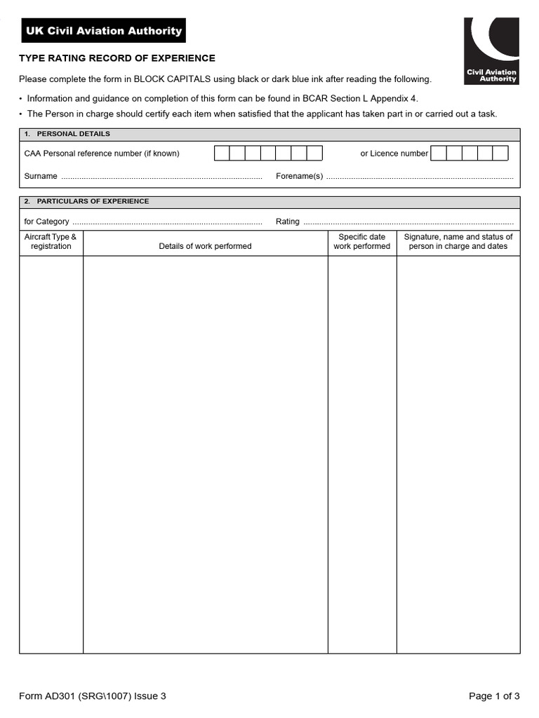 Form 1007 Completion Guidance | PDF | Aviation