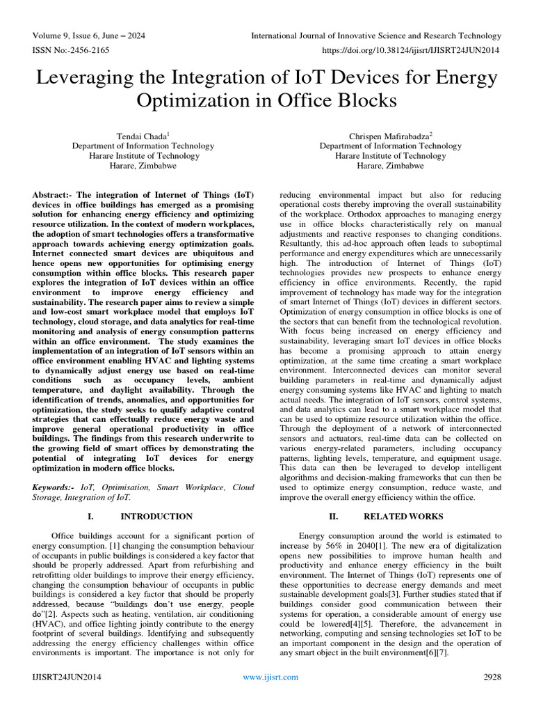 Leveraging The Integration of IoT Devices For Energy Optimization in ...