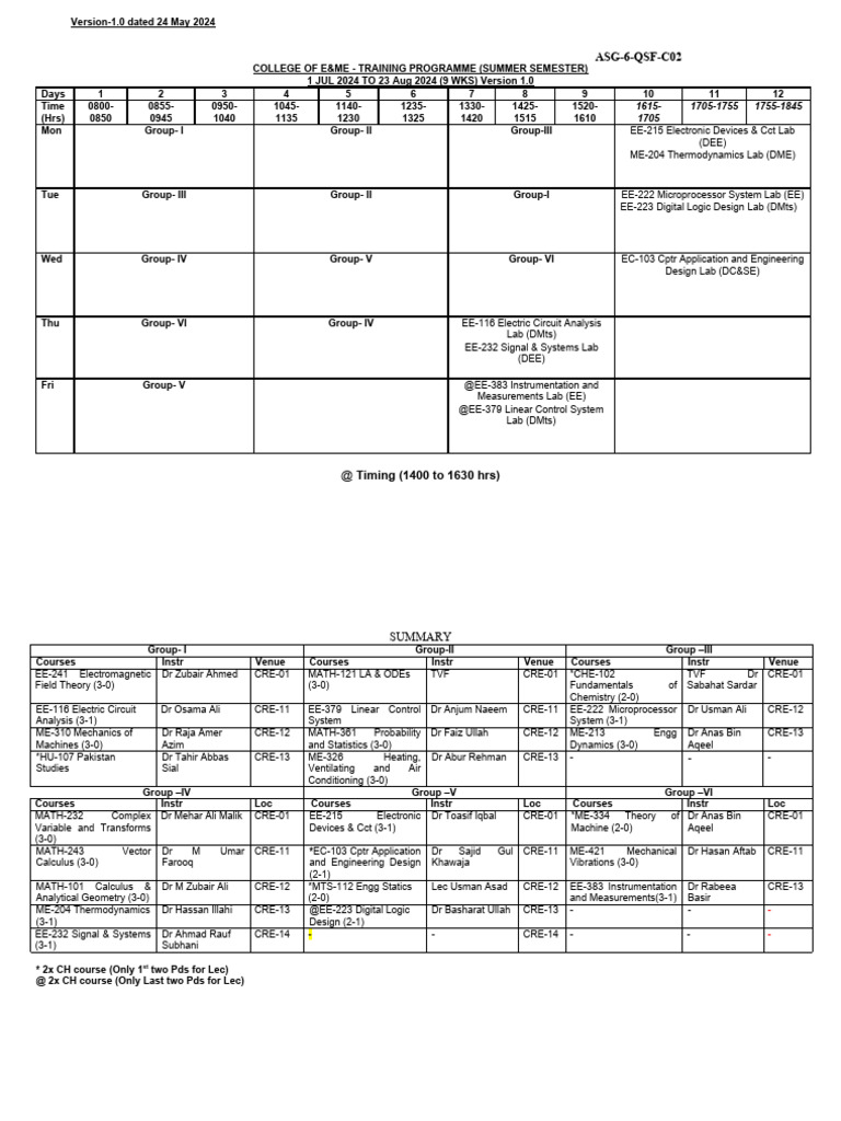 Summer 2024 Training Program Schedule | PDF | Applied And ...