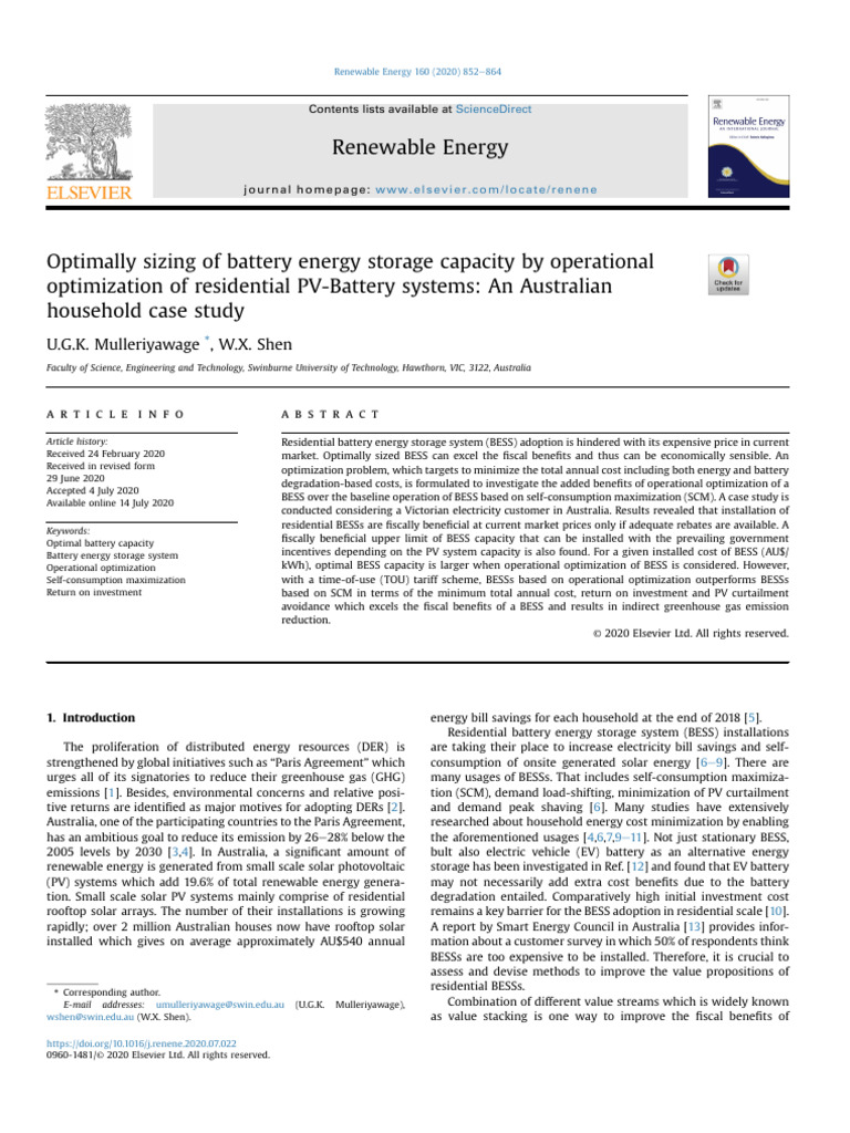 Optimizing Battery Storage for PV Systems | PDF | Photovoltaics ...