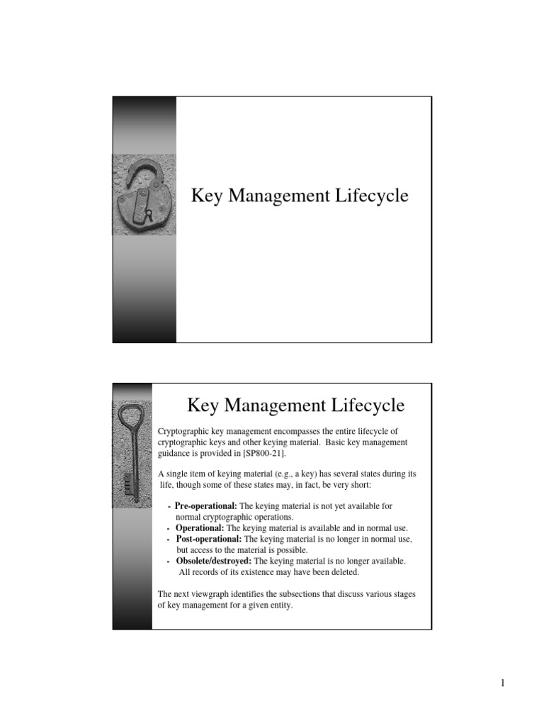 Lifecycle Slides | PDF | Key (Cryptography) | Public Key Cryptography