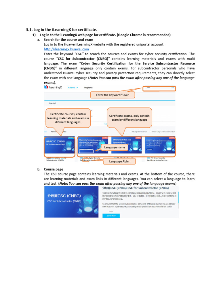 iLearningX Login Guide for CSC Certification | PDF | Login | Mobile App