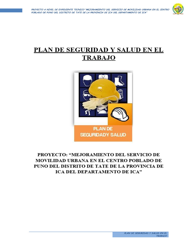20.2 Plan de Seguridad y Salud en El Trabajo | PDF | Seguridad y salud ...