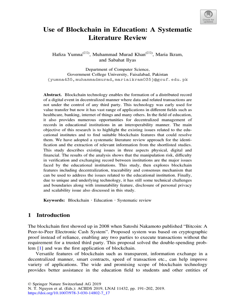 Use of Blockchain in Education | PDF | Cryptocurrency | Computing