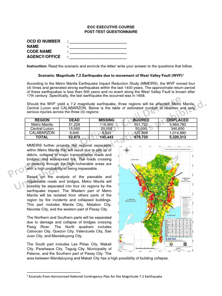 post-test-questionnaire-eoc-ec-pdf-earthquakes-metro-manila