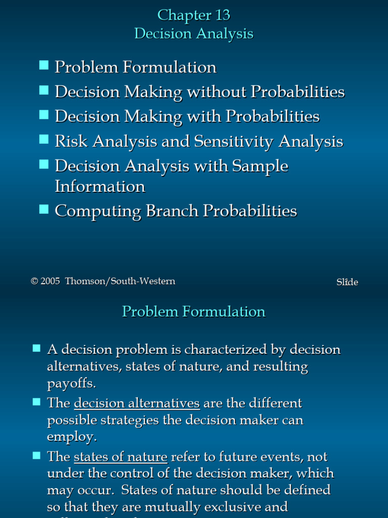 EMGT501-11th Week Decision | PDF | Probability | Mathematical And ...