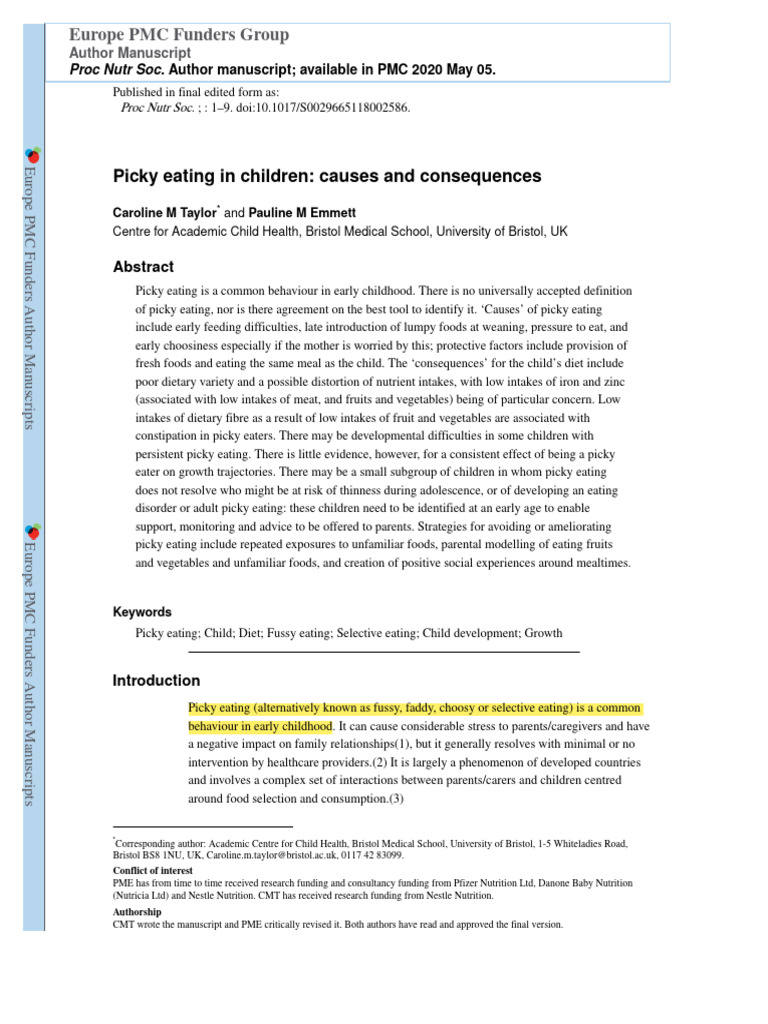 Picky Eater Pdf Breastfeeding Nutrition