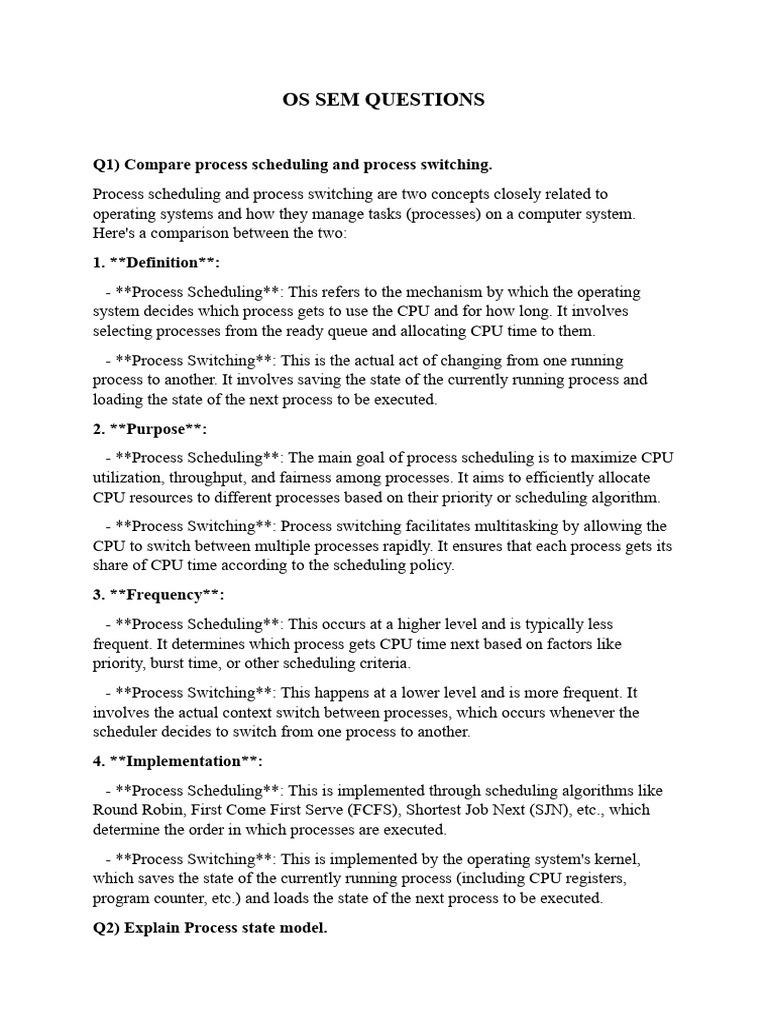 OS Process Management and IPC Explained | PDF | Process (Computing ...