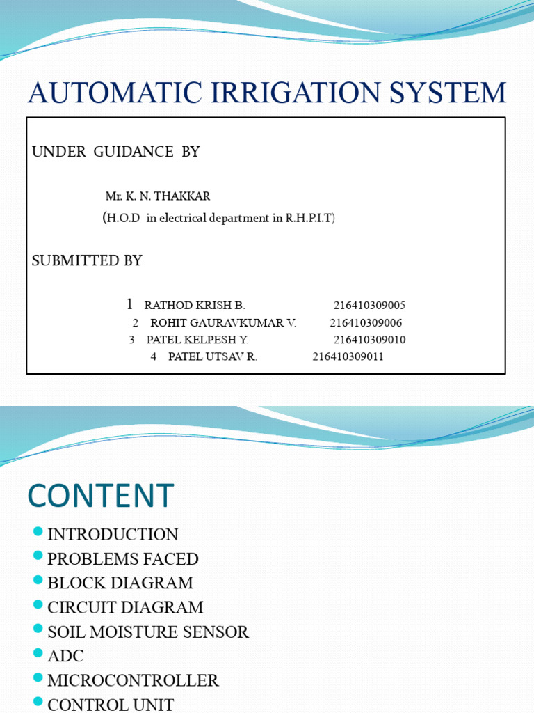 Automatic Irrigation System Design | PDF | Technology & Engineering